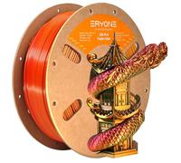 ERYONE Filamento PLA Seda Tricolor, Filamento de Impresora 3D Dicromático de 1,75 mm, +/- 0,03 mm, Seda Rojo Dorado Negro