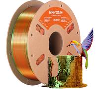 ERYONE Filamento PLA tricolor de seda de alta velocidad 1.75mm +/- 0.03mm, filamento PLA rápido, filamento para impresión 3D, 30-500 mm/s, 1 kg (2.2 lb)/carrete, naranja, azul y verde