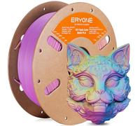 ERYONE High Speed Matte Tri Color PLA Filament 3D Printer 1.75mm +/- 0.03mm, Multicolor Filament Tricolor PLA 1KG(2.2lbs) Cardboard Spool, Purple & Yellow & Blue