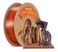 ERYONE HS Silk Quadruple Color Filament PLA 3D Printer 1.75mm +/- 0.03mm, Hyper Speed Coextrusion Filament PLA Shiny Filament 1kg, Metallic Frenzy (Black & Dark Red & Banana Orange & Gold)