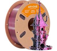 ERYONE Impresora 3D PLA de filamento de doble color de seda 1,75 mm, -0,03 mm, filamento de coextrusión PLA filamento brillante 1 kg (2,2 libras), negro y rosa