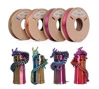 ERYONE PLA Filament 1.75mm,3D Drucker filament bundle,Multi Color Pack 3D Printer Filament PLA+/-0.03mm,4x250g /Pack,Tri Color Silk PLA,Red/Blue/Green,Red/Gold/Purple,Red/Yellow/Blue,Orange/Blue/Green