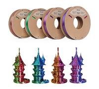 ERYONE PLA Filament 1.75mm,3D Drucker filament bundle,Multi Color Pack 3D Printer Filament PLA +/-0.03mm, 4x250g /Pack,Dual Zweifarbig Silk PLA, Blue/Green, Red/Green, Red/Blue, Purple/Gold