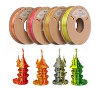 ERYONE PLA Filament 1.75mm,3D Drucker filament bundle,Multi Color Pack 3D Printer Filament PLA +/-0.03mm, 4x250g /Pack,Dual Zweifarbig Silk PLA, Gold/Copper, Gold/Silver, Red/Gold, Yellow/Green