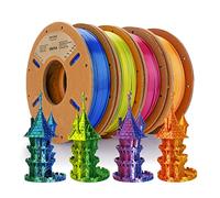 ERYONE PLA Filament 1.75mm,3D Drucker filament bundle,Multi Color Pack 3D Printer Filament PLA +/-0.03mm, 4x250g /Pack,Dual Zweifarbig Silk PLA, Red/Blue, Gold/Red Brass, Yellow/Green, Blue/Green