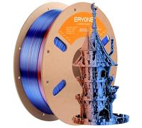 ERYONE Silk Dual Color PLA Filament 3D Printer 1.75mm +/- 0.03mm, Bicolor Filament Two Tone PLA 1KG(2.2lbs) Cardboard Spool, Orange & Blue