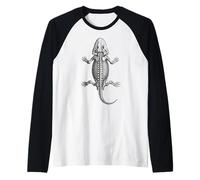 Eryops Fossil - Arte de vertebrados Anfibios del Pérmico Camiseta Manga Raglan