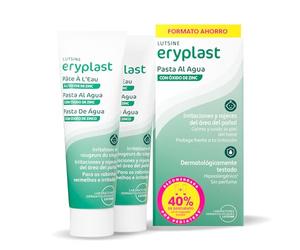 Eryplast Pasta al Agua 2x125gr Pack Ahorro 2ªunidad 40%dto - Crema de Pañal para Bebé. Calma, Cuida y Protege la Piel contra Dermatitis de Pañal - Hipoalergénico, Sin Perfume y Testado Pediátricamente