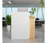 eryssgbf Mostrador de Recepción Simple y Moderno/Caja - diseño Funcional para Supermercados, Minimercados, Oficinas (Blanco + Color Madera)