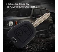 ERYUE 2 Buttons Remote Key Fob for Saxo Xsara Berlingo, Complete Key with Battery, Chips, 433MHz Frequency, Cut At Locksmith, Made of Premium ABS Material, Easily Replace Lost/Broken