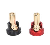 ERYUE 2PCS RC Batería Disipador de Calor Plug Grips Set Banana Plug Connectors, Montaje para 1/10 Off Road Truck RC Crawler Cars Accesorio Parte, Hecho con Aleación de Aluminio y (5 mm)