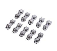 ERYUE Abrazaderas de Cable de Alambre con Clips Dúplex M3 Acero Inoxidable Para Pinza Sujeción, 10 Uds. Para Aparejos Cuerda Marina