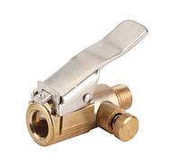 ERYUE Adaptador de Inflador de Neumáticos, Abrazadera Clamp/Holder Montaje, Válvula Americana, Diseño Botón Resorte Deflación Lateral, Ideal para Automóviles, Motocicletas, Material Cobre Alta Calidad