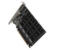 ERYUE Adaptador Dual M.2 PCIE, 4 Puertos M.2 NVMe SSD a PCIE X16 M Key Convertidor de Disco Duro Tarjeta de Expansión con Indicadores LED, Estructura Firme para un Funcionamiento (ph44)