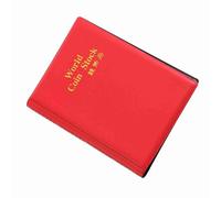ERYUE Álbum de Carpetas de Almacenamiento Monedas World, 120 Bolsillos, 10 Páginas, Libro Recolección Dinero Pequeño y Fácil Transportar para Fichas Tapas, Rojo (Rojo)