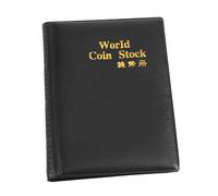 ERYUE Álbum de Carpetas de Almacenamiento Monedas World, 120 Bolsillos, 10 Páginas, Libro Recolección Dinero Pequeño y Fácil Transportar para Fichas Tapas, Rojo (Negro)