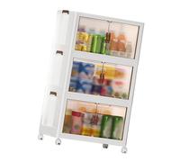 ERYUE Armario de Almacenamiento Plegable, Organizador para Ahorrar Espacio, Armario para bebé Sala de Estar, Almacenamiento Aperitivos Plástico Niños (3 Capas)