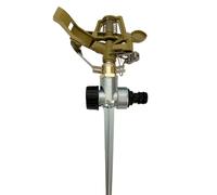 ERYUE Aspersor de Impacto Giratorio Ajustable en Base de Trípode para área Pulverización Niebla Césped Jardín + Fácil Instalar para Piscina Invernadero Patio + Aleación Zinc Alta Resistencia (Base