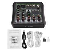 Eryue Audio Mixer de 6 Canales Mezclador de Audio 48V Powerom Power OTG Mezcla Consola USB MP3 Player con Consola de Sonido BT para Interfaz de Audio de Computadora de Cine en Casa