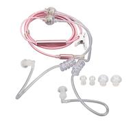 ERYUE Auriculares de Tubo de Aire con Almohadillas Ergonómicas de Silicona, Auriculares Estéreo Binaurales para Laptop, Auriculares con Reducción de Ruido sin Radiación para Tabletas (Rosa)