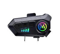 ERYUE Auriculares Estéreo Inalámbricos para Motocicleta con Reducción Inteligente de Ruido y Función de Luz Ambiental para un Entretenimiento Mejorado (micrófono Duro)