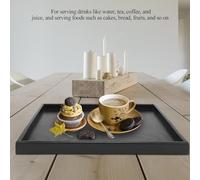 ERYUE Bandeja para Servir té Plato de Madera Moderno con Bordes Elevados para un Fácil Manejo y sin Derrames, Ideal Servir café, Jugo, Pasteles y Frutas en el Hogar/restaurante (35 * 24cm)