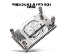 ERYUE Bloque de Refrigeración por Agua para CPU, Microcanal de Cobre para CPU AM2/AM3/AM4, Base Cobre Alto Rendimiento, Cubierta Superior Acrílico Transparente, Soporte Hebilla Acero Inoxidable PC