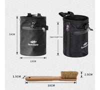 ERYUE Bolsa de Tiza para Escalada en Roca con Forro, Acceso Antideslizante Al Polvo, 3 Ranuras Elásticas para Cepillo, Apta Montañismo, Amarilla (#3)