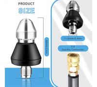 ERYUE Boquilla de Chorro de Alcantarillado para Lavadora a Presión Limpia Eficientemente los Desechos Boquilla Manguera Chorro Drenaje Alta Presión para Obstrucciones Suaves Acero Inoxidable (1 jet