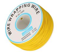 ERYUE Cable de Cobre de Alta Temperatura para Placa Pruebas, Alambre Puente, Diámetro Núcleo 0,25mm, 1 Rollo (Amarilla)
