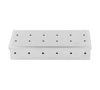 ERYUE Caja para Ahumar de Acero Inoxidable, Caja para Ahumar con Virutas de Madera Duradera, Tapa con Bisagras, Barbacoa, Picnic, Camping Acero Inoxidable