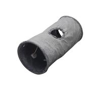 ERYUE Cama Túnel Plegable para Gatos, Bola de Felpa Autoentretenida, Juguete de Gamuza para Gatos, Alambre Acero, Cama Interior, Gris, 65 * 29cm, Familia con (S)