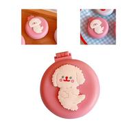 ERYUE Cepillos de Pelo Plegables con Espejo de Viaje, Cepillo Redondo Plegable para el Pelo, Mini Peine para el, Peine Masaje Mujeres y Niñas, Perro Rosa