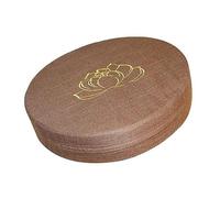 ERYUE Cojín de Meditación Cómodo Redondo de Espuma Dura, Almohada Suelo Lavable Desmontable para Balcón, Sala Estar, Tatami, Material Lino (Café)