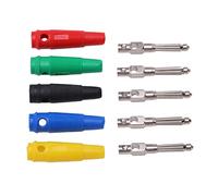 ERYUE Conector Tipo Banana Apilable de 4 Mm y 7 Pines con Funda Suave para Cable de Audio, Paquete 10 Conectores Macho, Alto Rodamiento y Funda Retardante Llama, para Entusiastas del Altavoz/Cable