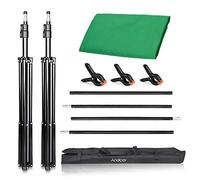 ERYUE Conjunto de Fondo Verde Altamente Saturado + Material Suave de Poliéster y Algodón + para Incrustación Croma, Efectos Especiales Pantalla Verde + Tamaño 2 * / 6,6 * 10 Pies + 3 Abrazaderas,