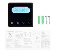 ERYUE Control de Calefacción Inteligente para el Hogar con Programación Semanal, Monitoreo en Tiempo Real, Bloqueo para Niños, Calefacción de Caldera Mural (Negra)