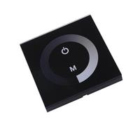 ERYUE Controlador de Interruptor de Pared con Atenuador Panel Táctil para Tira Luz LED un Color, Niveles Brillo Ajustables para Iluminación del Hogar (Negra)