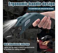 ERYUE Cortadora de Tela Eléctrica de Alto Rendimiento Diseño Poco Ruido para Pruebas Corte Prendas 2 Baterías Incluidas Verde (2 baterías de 2500 mAh.)