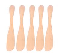 ERYUE Cuchillo de Madera para Mantequilla, Esparcidor de Queso, Cuchillo para Mermelada y Pastel Utensilios Cocina, Juego 5 Cuchillos Chinos Mantequilla Cereza Mascarilla Facial Pan (Madera Natural)