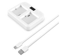 ERYUE Estación de Carga de Batería Precisa Estación Carga Dual Pantalla LED para Cámara Arlo Ultra 4k Pro 3, Entrada USB Tipo C, para Seguridad Exterior