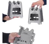 ERYUE Estufa de Hoguera Plegable Portátil, Práctico Fogón Al Aire para Viaje de Acampada, Estufa Acero Inoxidable para Mochilero (Acero Inoxidable)