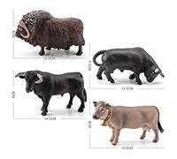 ERYUE Figurita de Vaca y de Granja, Figura Acción, Decoración del Hogar, Juego Juguetes para Niños para Juego Educativo Creativo, Material PVC (4 Modelos Ganado Alrededor 669 g.)