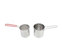 ERYUE Freidora Pequeña de Acero Inoxidable con Diseño de Ahorro Aceite para Cocina Casera, Freidora Portátil Estilo Japonés para Picnics Al Aire Libre, 1 Olla Freír, 1 Cesta Coladora, Tapa, Asa