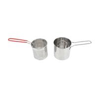 ERYUE Freidora Pequeña de Acero Inoxidable con Diseño de Ahorro Aceite para Cocina Casera, Freidora Portátil Estilo Japonés para Picnics Al Aire Libre, 1 Olla Freír, 1 Cesta Coladora, Tapa, Asa