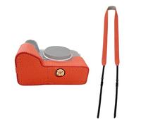 ERYUE Funda Media Cámara para A7M4/A7R5/A7S3/A1, Funda Protectora de Cuero Sintético Premium para Cámara con Diseño de Agarre Manual, Regalo Entusiastas la Fotografía, Marrón (Naranja)