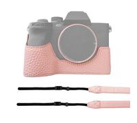 ERYUE Funda Media Cámara para A7M4/A7R5/A7S3/A1, Funda Protectora de Cuero Sintético Premium para Cámara con Diseño de Agarre Manual, Regalo Entusiastas la Fotografía, Marrón (Rosa)