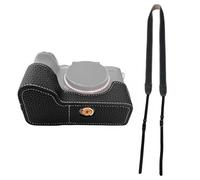 ERYUE Funda Media Cámara para A7M4/A7R5/A7S3/A1, Funda Protectora de Cuero Sintético Premium para Cámara con Diseño de Agarre Manual, Regalo Entusiastas la Fotografía, Marrón (Negro)