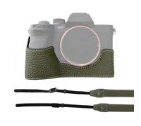 ERYUE Funda Media Cámara para A7M4/A7R5/A7S3/A1, Funda Protectora de Cuero Sintético Premium para Cámara con Diseño de Agarre Manual, Regalo Entusiastas la Fotografía, Marrón (Verde)