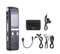 ERYUE Grabadora de Voz Digital Calidad de Sonido Premium Grabación con un para Conferencias Reuniones Entrevistas Reproductor MP3 Grabadora Portátil Aleación Zinc+ABS/Negro/Memoria 8GB